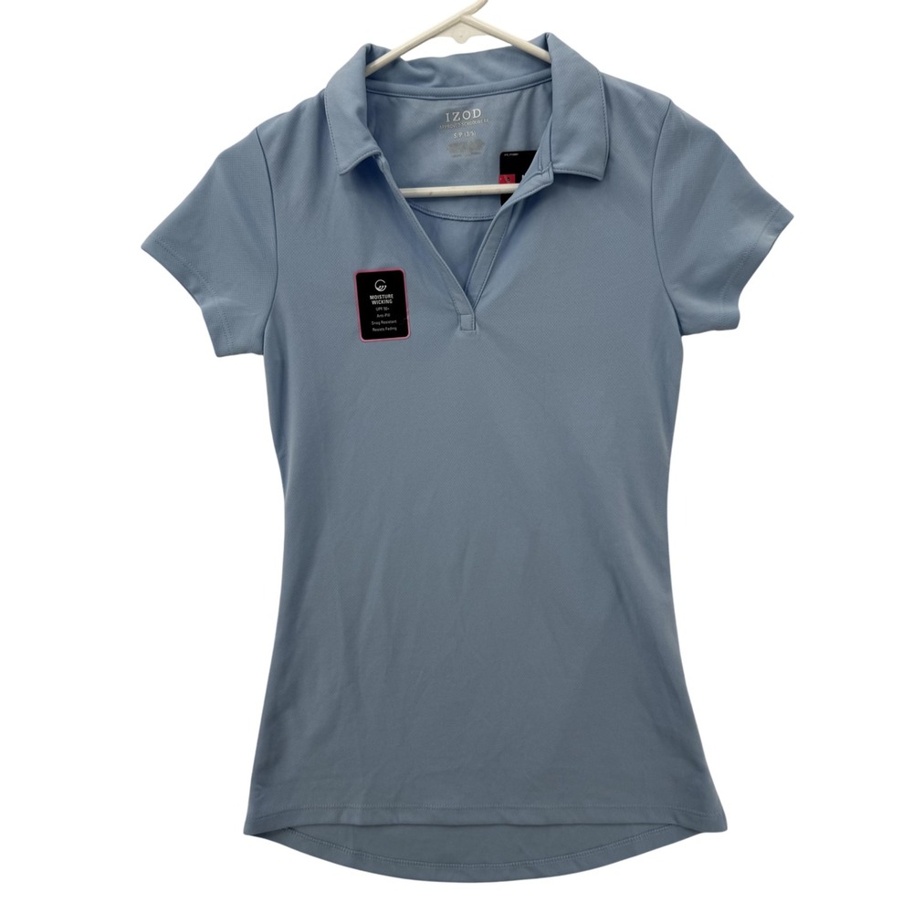 Izod Polo Shirt Girls Small Blue School Uniform Moisture Wicking UPF 50 IUFBB030